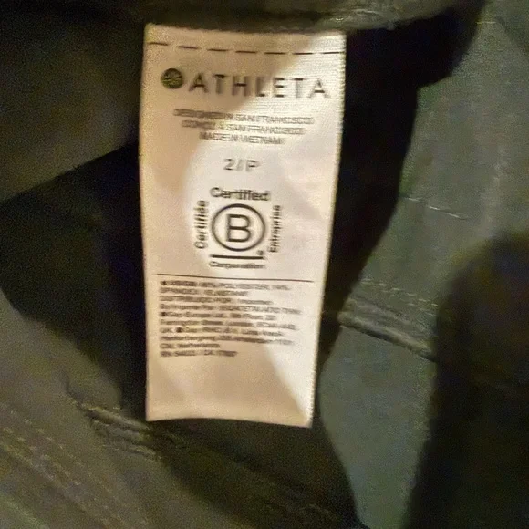 Athleta Endless High Rise Pants 2P Petite Dark Green Stretch Work Travel - Picture 14 of 16